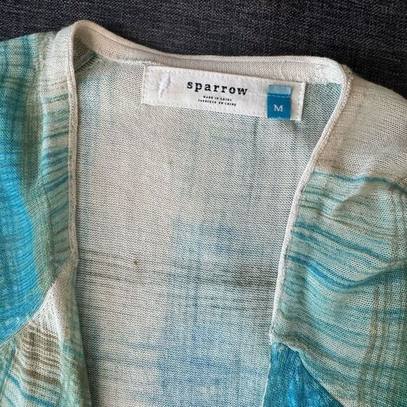 Anthropologie Sparrow Revolution Draped Cardigan Medium Crosshatch Plaid - Picture 10 of 11